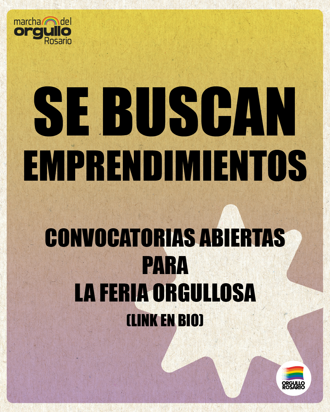se buscan emprendimientos. convocatoria abierta para la feria orgullosa